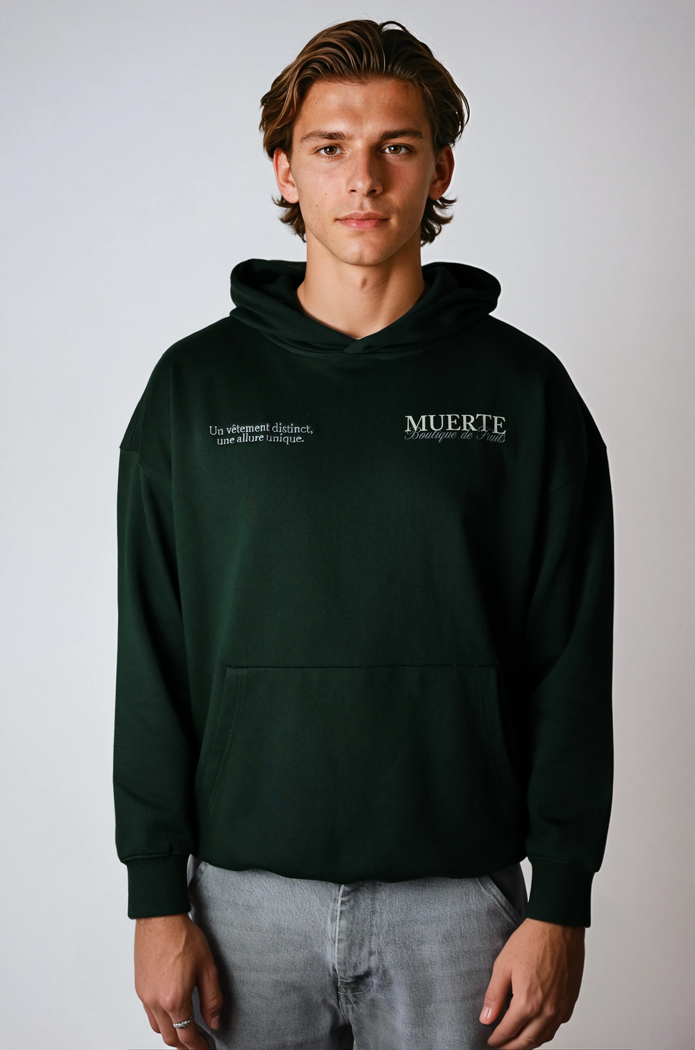Boutique Hoodie Forest Green