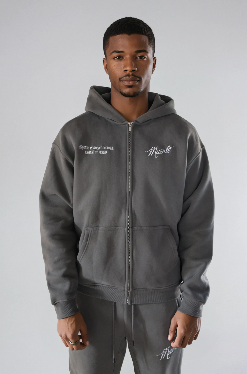 Zip-Hoodie Wearable Art Smoke Grey